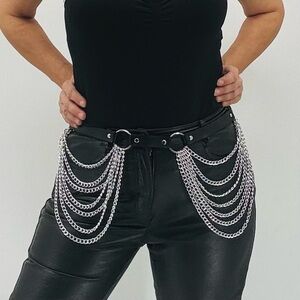 Y2K Punk Goth Rockstar Girlfriend Indie Sleaze Biker Steampunk Chain Belt